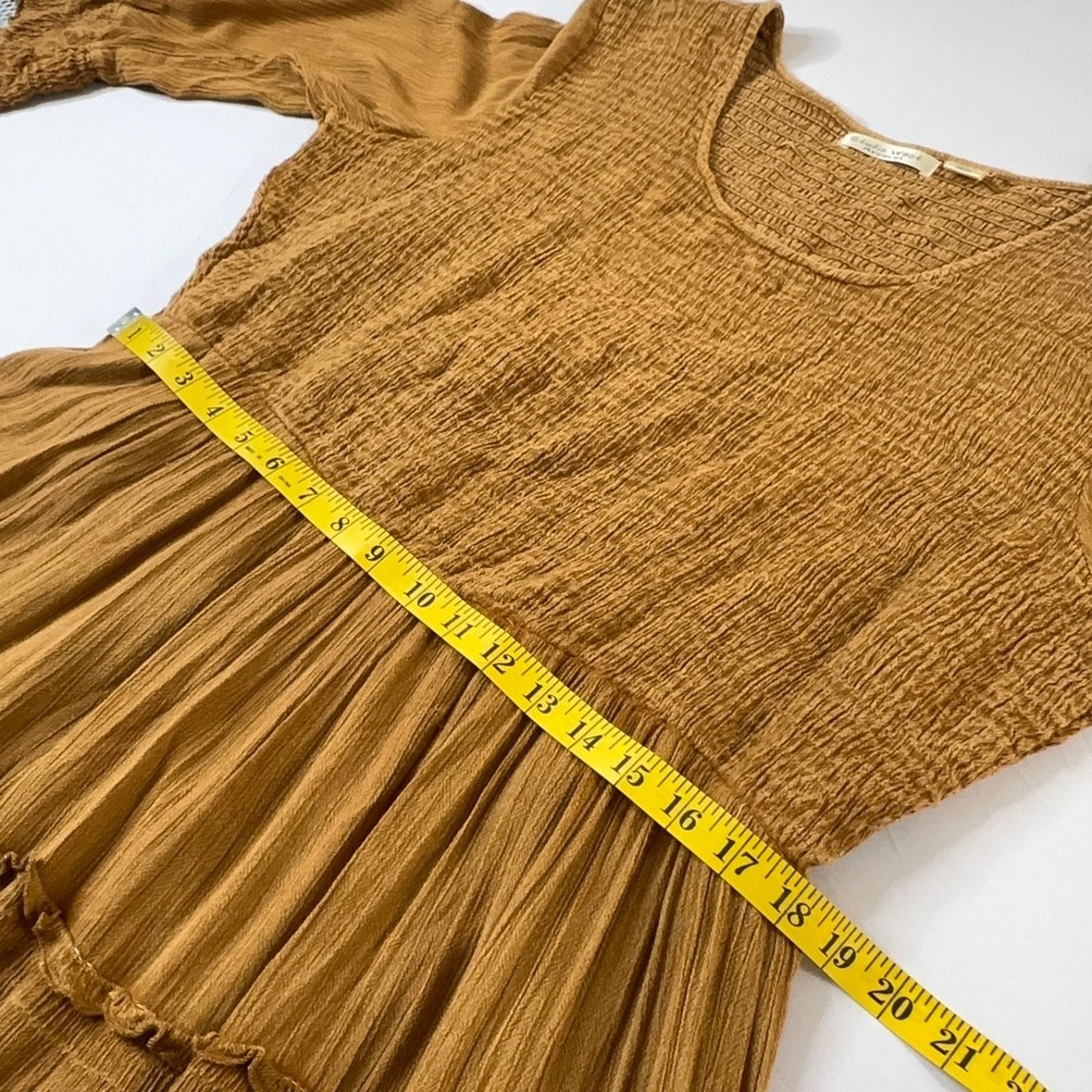 Boho Renaissance Peasant Maxi Dress Sz XL Smocked Tiered Cottagecore Ren Faire - Picture 3 of 8